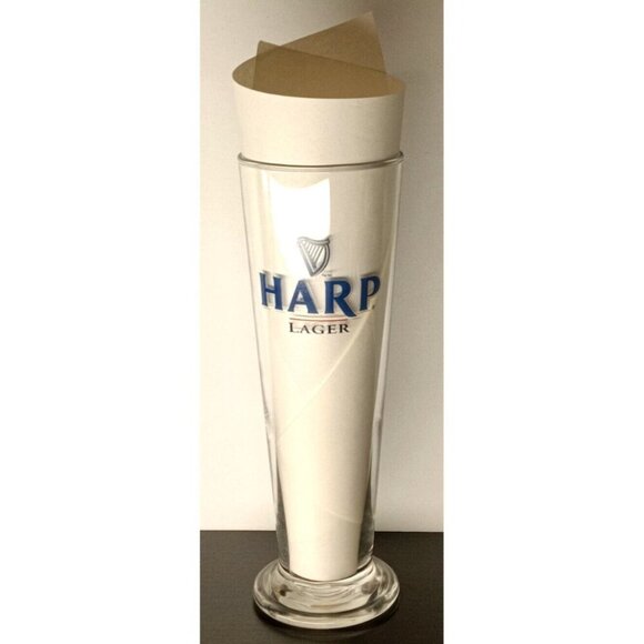 Harp Lager Beer Guinness Glass Tall Pilsner Fluted Style Glass - Picture 5 of 5